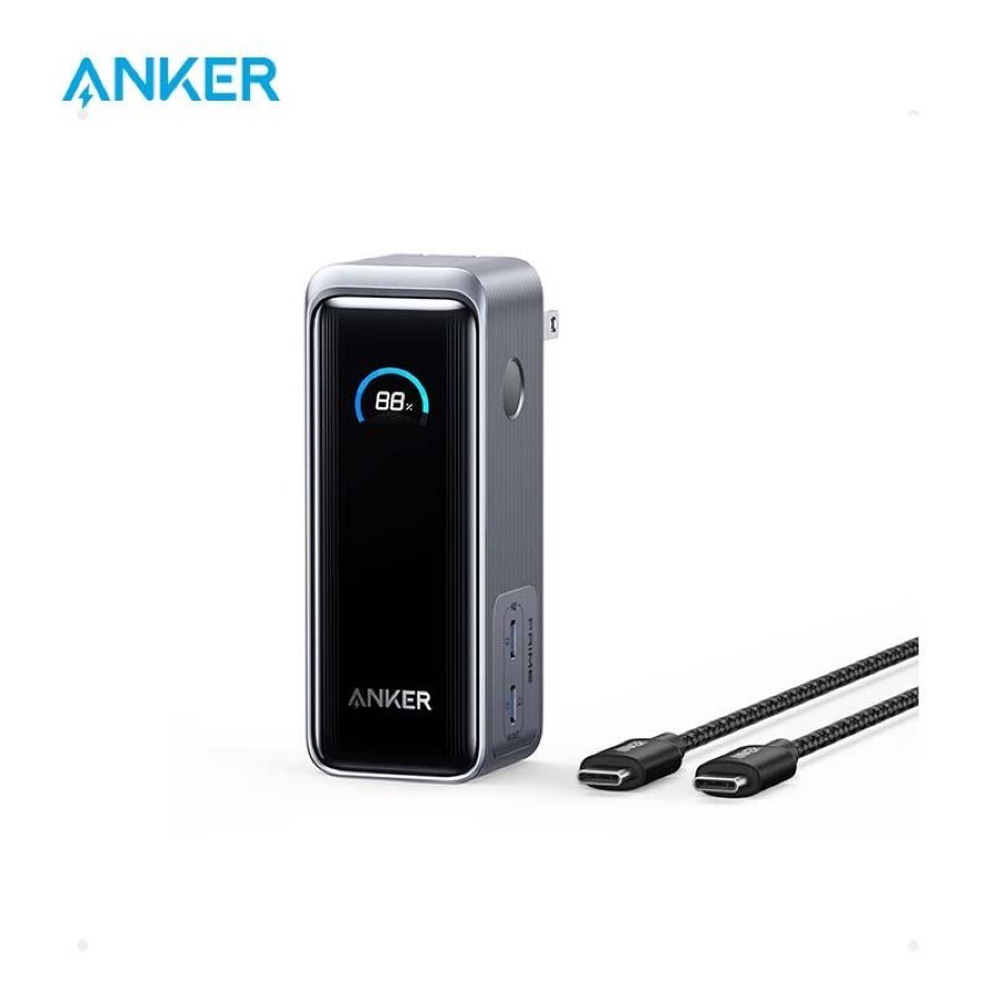 Anker Prime Power Bank, 9,600mAh Battery Pack with 65W Output, Built-in AC Plug, Supports PD 3.0 and PPS, 30W Fast Recharging, Sleek Portable Charger for MacBook Pro, iPhone 15 Series, Galaxy, iPad