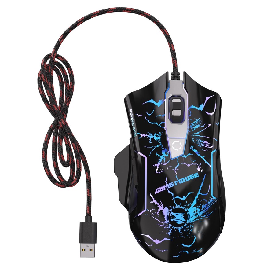 Exsurf Gaming Mouse, USB Wired Laptop Mice, with Cool Breathing RGB Light, Very Heavy and Good Hand Feel Ergonomic, Sniper Button, High Precision for Gaming/Office